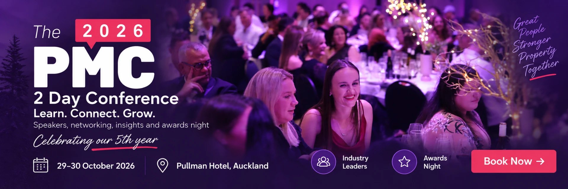 The PMC 2026 two day property management conference, 29 to 30 October 2026, Pullman Hotel Auckland. Book now.