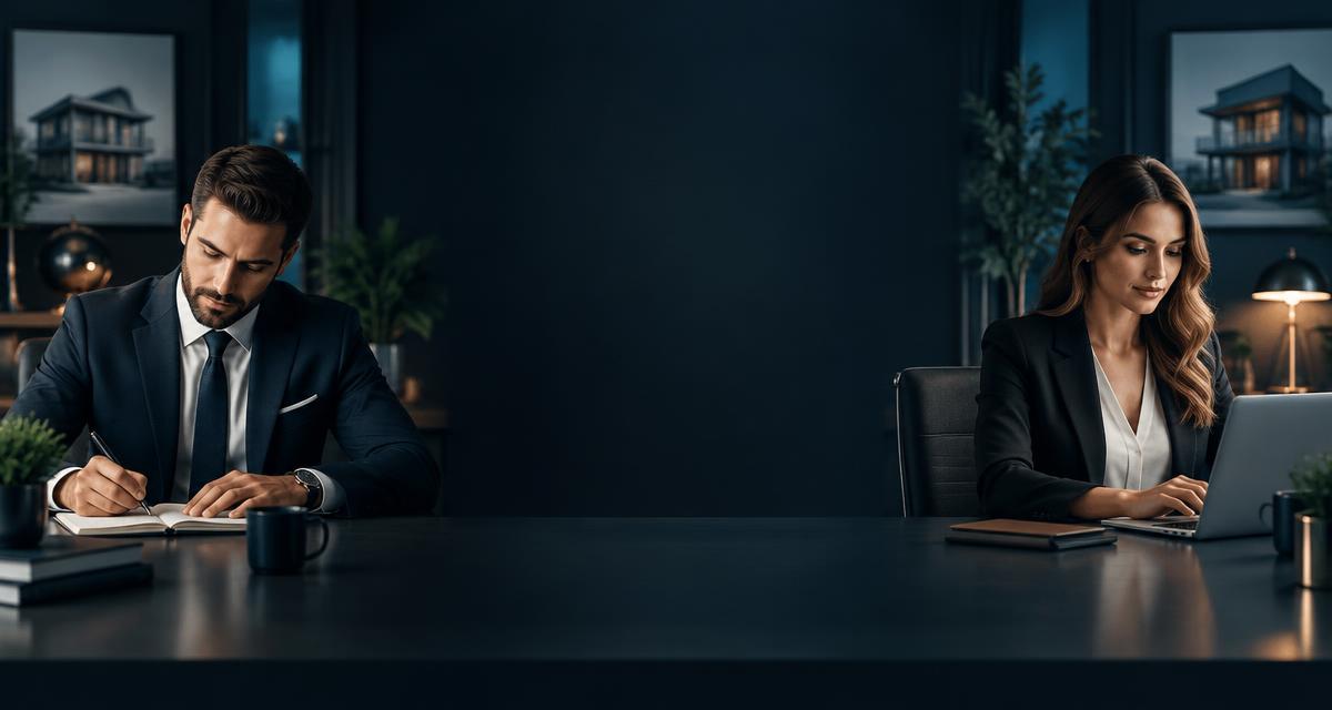 Two real estate agents writing a story for Real Estate Today